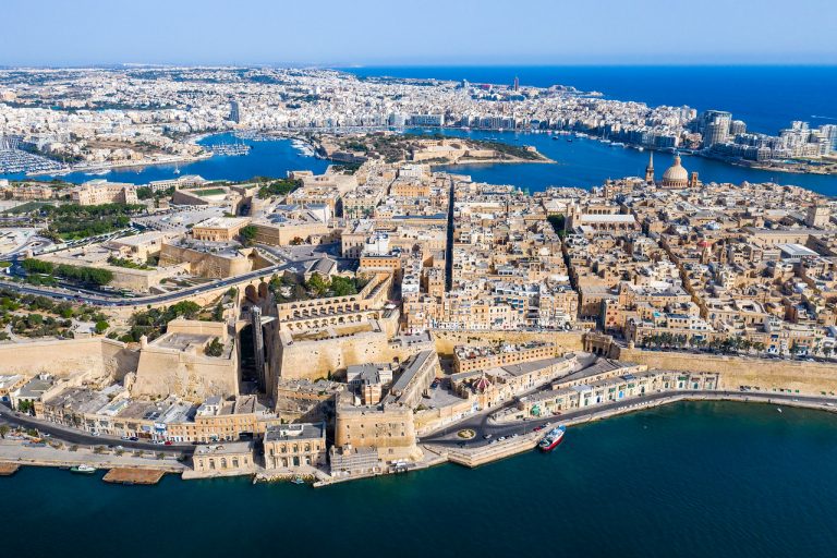 Valletta, capital of Malta A large body of water with a city in the background