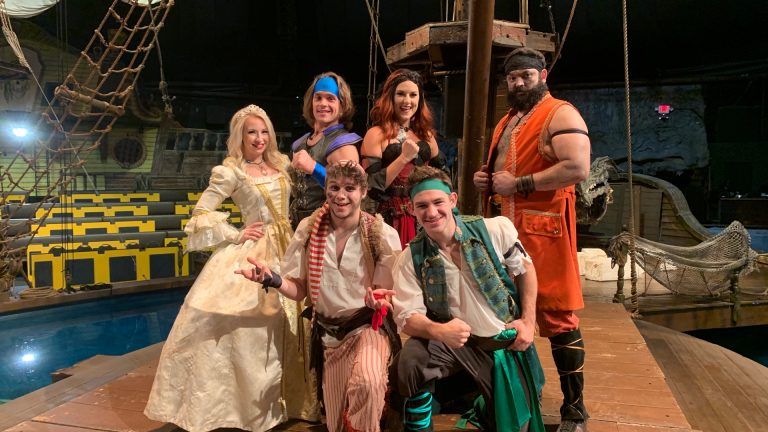 A group of people wearing costumes